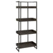 Ember 4-shelf Bookcase Dark Oak and Sandy Black image