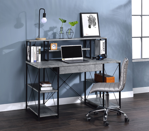 Amiel Faux Concrete & Black Desk image