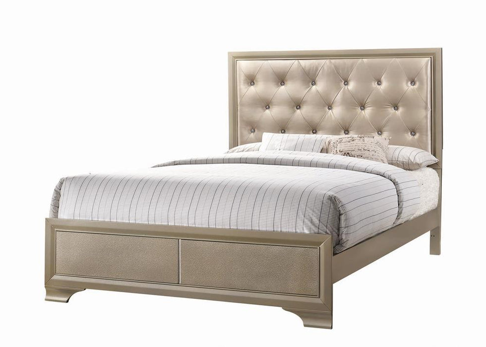 Beaumont Upholstered Queen Bed Champagne