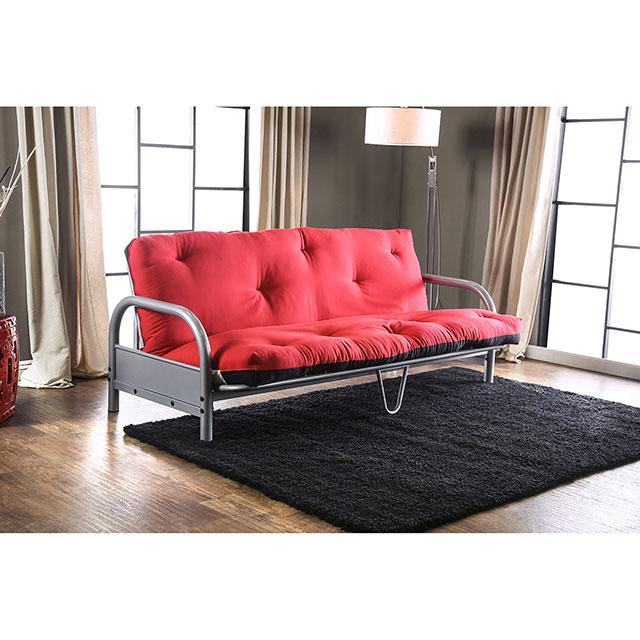 Aksel Black/Red Futon Mattress, Black & Red