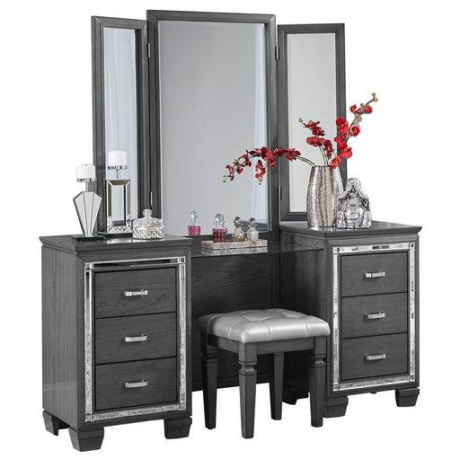 Allura Vanity Dresser with Mirror in Gray 1916GY-15* image