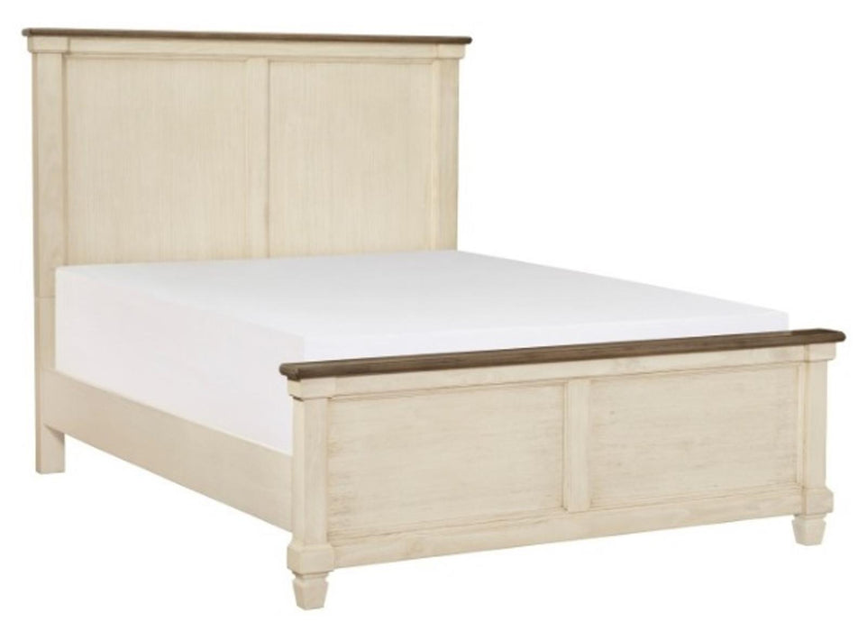 Weaver King Panel Bed in Antique White 1626K-1EK*