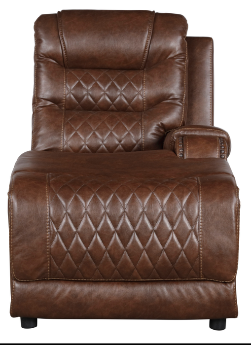 Putnam Power Right Side Reclining Chaise with USB Port in Brown 9405BR-RCPW