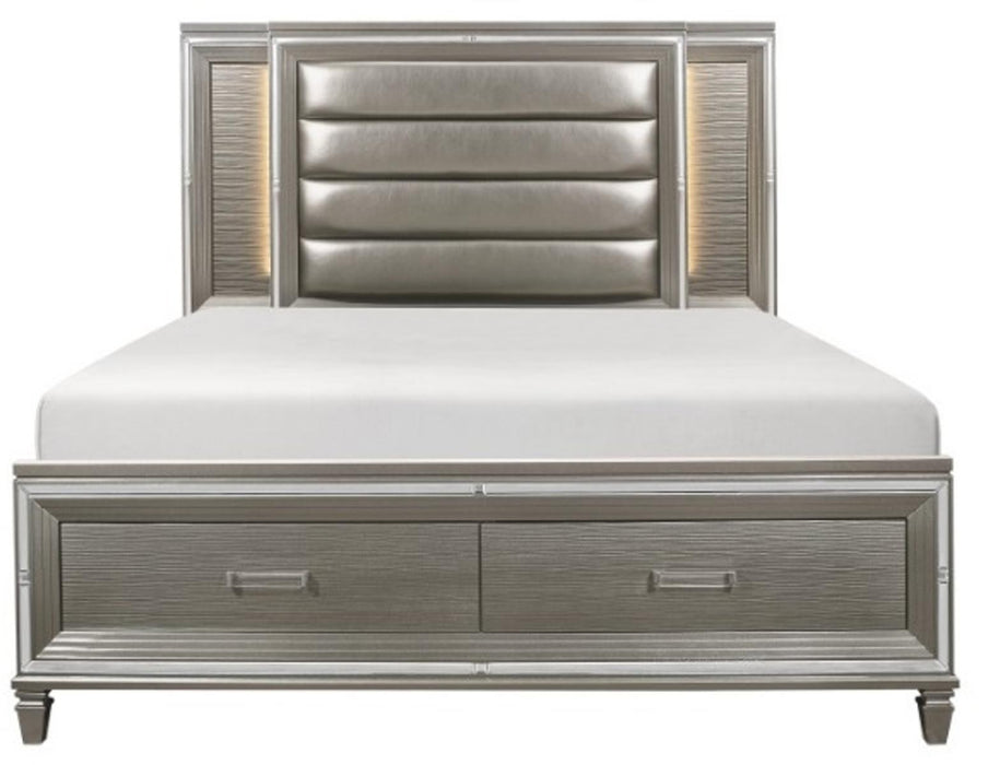 Tamsin Queen Upholstered Storage Bed in Silver Grey Metallic 1616-1* image